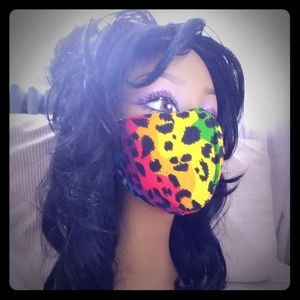 4 / $20 Adjustable Face Mask Kawaii Rainbow Leopard Print